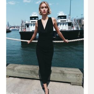 MIDI DRESS WITH BACK KNOT BLACK